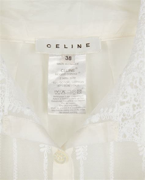 celine lace top|celine triomphe blouse.